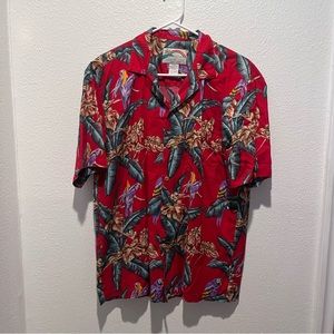 Vintage Paradise Found Red / Parrot Hawaiian Shirt